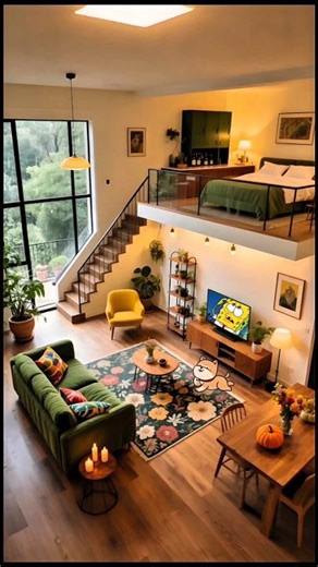 🏙️ Dreamy Modern Loft Apartment Tour | Cozy Multi-Level City View Home Makeover ✨