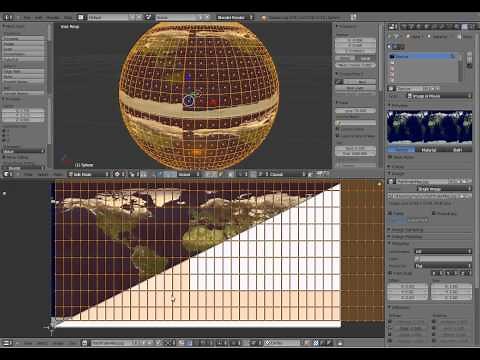 How to unwrap worldmap onto a sphere in Blender