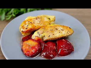 This Chicken Breast with Plums Recipe will surprise everyone! Juicy chicken breast in the oven.