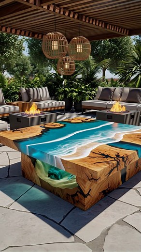 7.6K views · 84 reactions | Epoxy scene patio tables  | Creative Design Ideas | Facebook