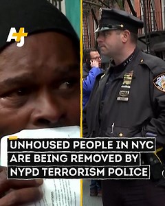 New York City is using the NYPD Strategic Response Group, a unit designed for combating terrorism and policing protests, to detain unhoused people resisting removal. One block resisting removal is known as “Anarchy Row.” | AJ