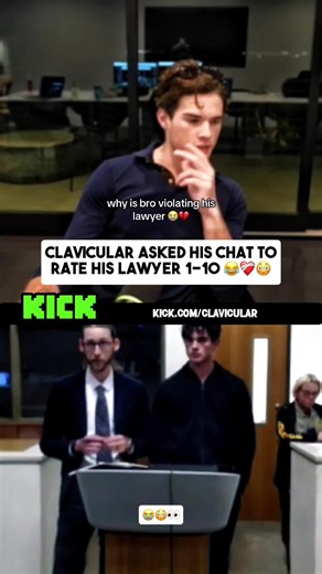 all streamers clippings on Instagram: "We have officially reached a new level of "content over everything" in the IRL streaming scene. Clavicular just left the entire community speechless by asking his chat to rate his lawyer on a scale of 1-10, basically violating the one person standing between him and a prison cell. In an era where everything is about "mogging," "looksmaxxing," and status, Clav is treating his legal defense like a character selection screen, proving that he either has zero fe