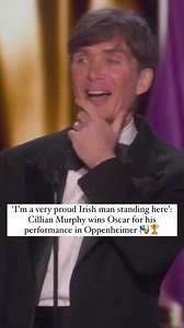 5.8K views · 240 reactions | ‘I’m a very proud Irish man standing here’: Cillian Murphy wins Oscar for his performance in #Oppenheimer  (video by @hollywoodreporter) Follow @IRISHEXPLORER.IE if you LOVE IRELAND!!☘️ #ireland #irishexplorer #irelandtravel #irelanddaily #irishactor #discoverireland #cillianmurphy #reels #instagramreels | Irish Explorer | Facebook