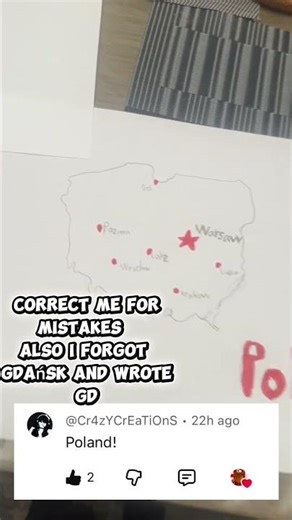 Drawing Europe pt 4 Poland!!!🇵🇱 #youtubeshorts #poland #europe