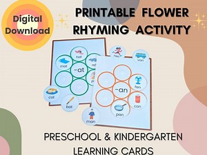 Rhyming Words Activity, Pre-k Kindergarten Phonics Worksheet (digital Download) - Etsy UK