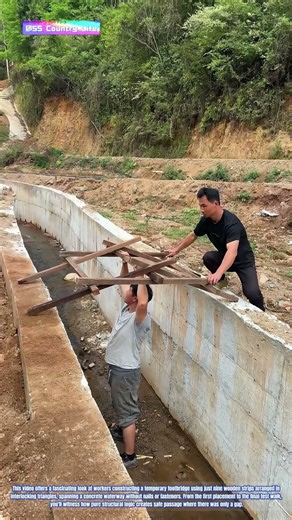 Triangle Crossing: How Nine Wooden Strips Create an Instant Bridge