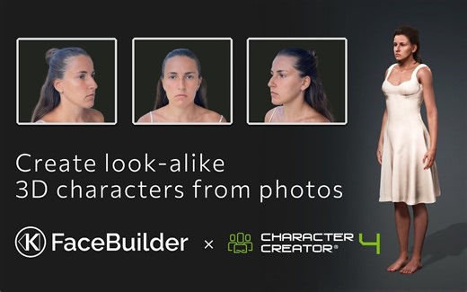 FaceBuilder × Character Creator 4：从照片创建相似的 3D 角色