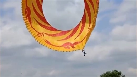 This guy better not be afraid of heights! Luckily, he was able to return safely to the ground. | USA TODAY Video