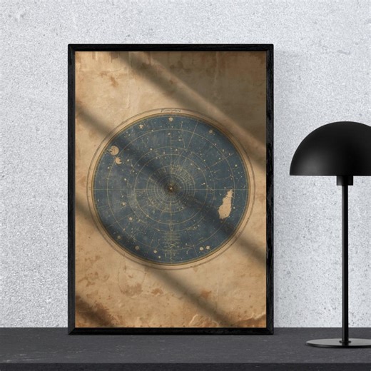 Vintage Planisphere Poster, Antique Star Finder Chart, Old Astronomy Instrument, Classical Planisphere Map, Retro Celestial - Etsy