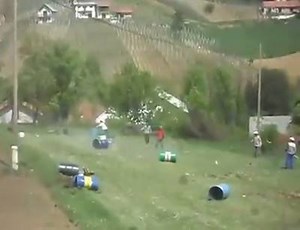 10 exploding 44 gallon barrels shooting 100m in the sky! Some people have a bit to much time on their hands. | Superior Engineering