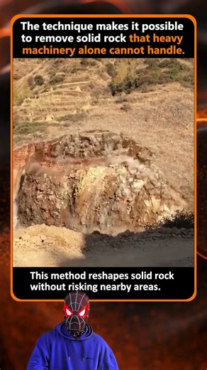 This rock removal technique changes everything #construction #heavymachinery #demolition
