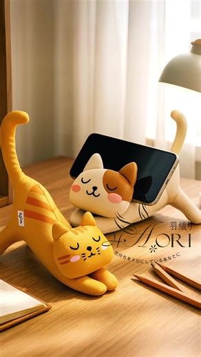 🐱 Wait—this cat actually holds my phone?! From flat fabric to a desk buddy you’ll use every day. Watch till the end 🐾