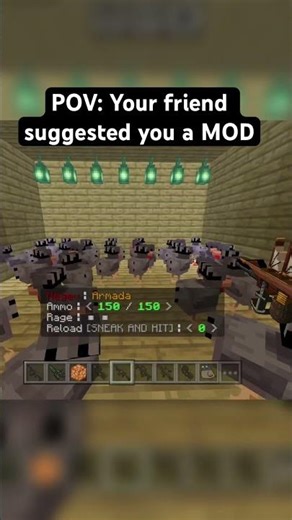 I love killing chickens with gun #minecraft