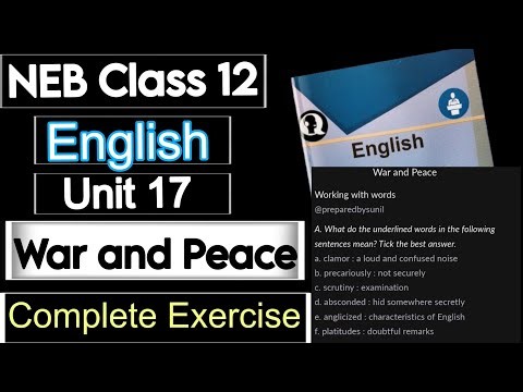 NEB Class 12 English | Unit 17 | War and Peace | Train in Pakistan | Complete Exercise | | Summary