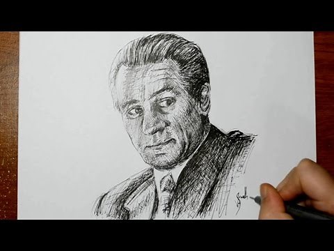 Sketching Robert De Niro in Classic Movie Goodfellas