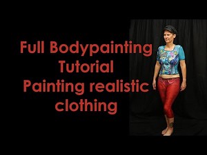 Jeans-Bodypainting - Modell Anja mit gemaltem Top und Jeans