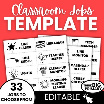 Editable Classroom Job Cards | Classroom Management & Routines