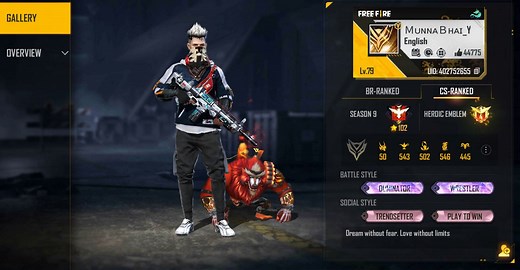 Munna Bhai Gaming’s Free Fire ID, stats, monthly income, real name, and more in November 2021