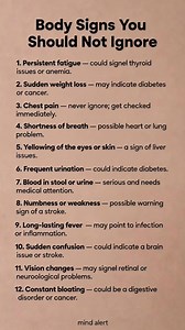 12 Body sings you should not ignore👇👇 #wellnessreels #healthcare #wellness #NutritionTips #healthtips #healthylifestyle | Mind Alert