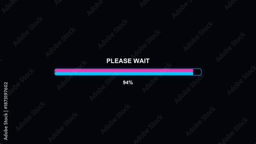 Progressbar animation shows loading status with vibrant colors and clear text display for user feedback in digital interface