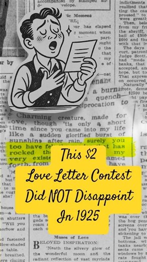 This $2 Love Letter Contest Did NOT Disappoint in 1925 #weirdhistory #1920s #newspaper #funnyshorts