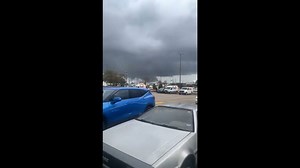 Dark storm clouds gather near Spring and Oak Ridge in Spring, Texas, USA