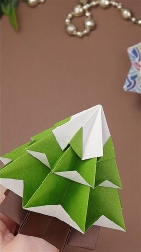 [Origami Tree] A beautiful, 3D Christmas tree! Cute and small! Palm-sized! 3D Mini Origami Christ...