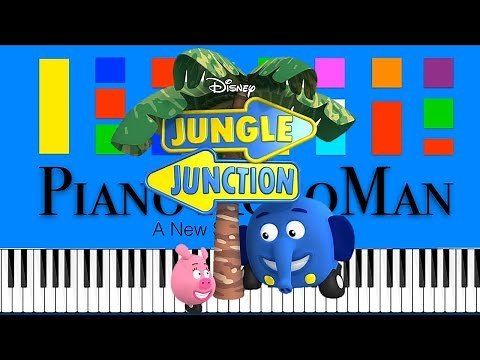 Jungle Junction Theme Song Slow EASY Medium 4K Piano Tutorial