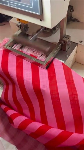 Laser Guided Fabric Cutting Machine Creating Perfect Stripe Shape #popular #cuttingskills #machine