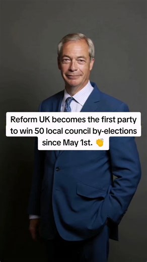 1.1K views · 5.8K reactions | Reform UK becomes the first party to win 50 local council by-elections since May 1st.  | Radiosunshineuk | Facebook