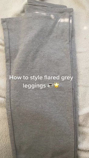How to Style Flared Grey Leggings