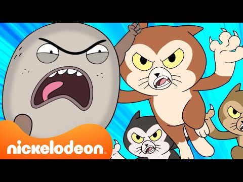 Rock vs. Lou's Cat Ninjas! | Rock Paper Scissors | ‪@Nicktoons‬