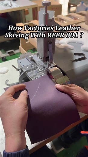 Watch How Perfect Leather Skiving Is Done | REER 801 Industrial Leather Skiving Machine #LeatherSkivingMachine #IndustrialMachinery #LeatherFactory #LeatherProduction #BagManufacturing #ShoeMaking #OEMFactory #REERSewingMachine #IndustrialSewingTikTok