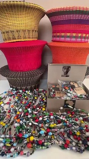 ZULU BEADWORK paper bead necklaces handmade by the rural African women from South Africa.