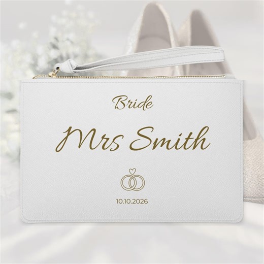 Personalized Bride Clutch Bag | Custom Wedding Gift | Bridal Shower - Etsy