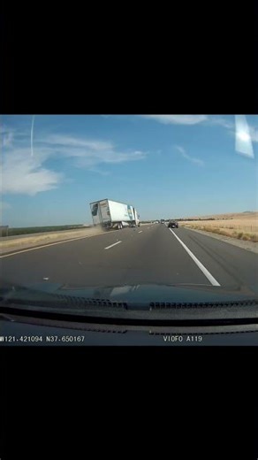 Semi Truck Sideswipe Mayhem #crash #roadsafety #accident