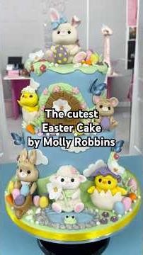 Let's make the cutest Easter cake with fondant sugar toppers by Molly Robbins using The Sugar Paste