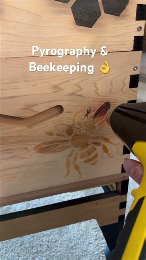 Everyone told me not to do this to my beehive… #pyrography #beekeeping #bees #beehive #honeybees