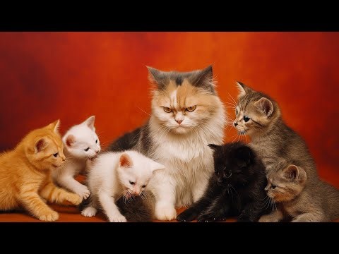 6 Violent Kittens Surround a Grumpy Cat — Will She Teach Them a Lesson? 😾🐾