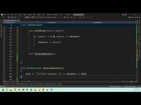 C++ بالعربي - فئة الحساب البنكي | Bank Account Class Example | درس 14 من 14