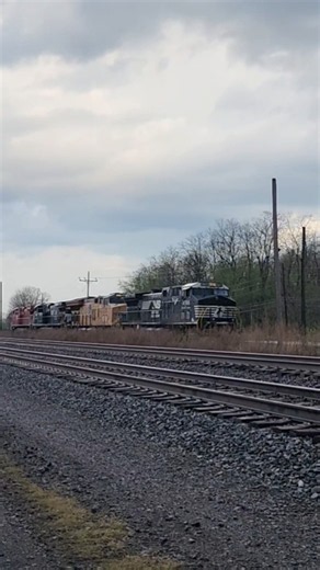 Wabtec test set with #616, NS #4928, UP #2735, and NS #4768 do a power pass on the test track. 417