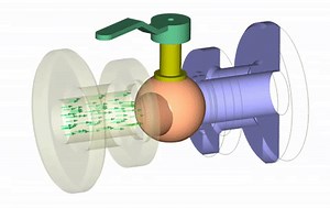 CFD Simulation of Flow Through Ball Valve on Make a GIF