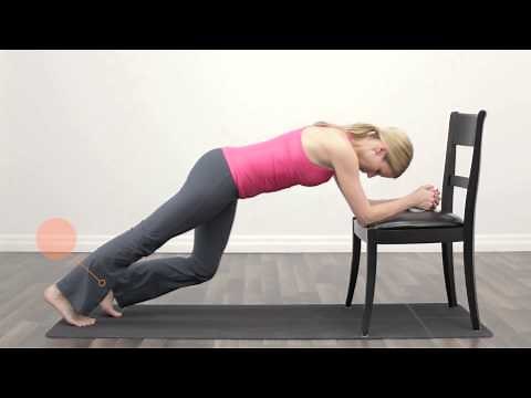 Strengthen your core - Low Plank on Chair.