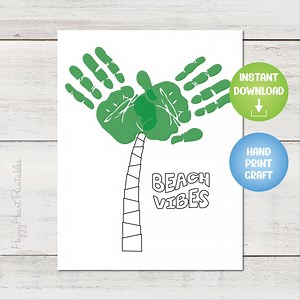 Palm Tree Handprint Craft Printable - Etsy