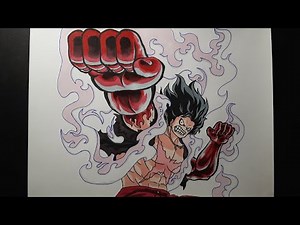 How to draw Luffy Gear 4 Snake Man step by step - One Piece