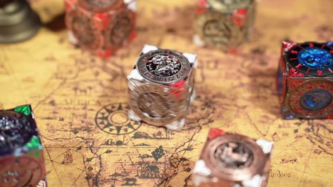 Froggod Roulette Dice Spinner 7-in-1 Metal DND Dice Set with 3D Relief – Mechanical DND Spinner for Dungeons and Dragons Gifts, DM & Players(Gradient)