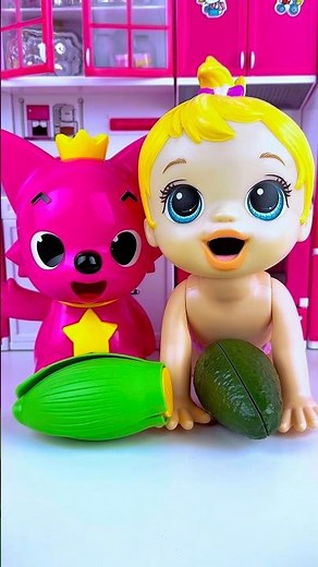 ASMR Unboxing Minnie Mouse & Pinkfong Corn Avocado Set Toys | Satisfying Toy Play Mini Kitchen Set