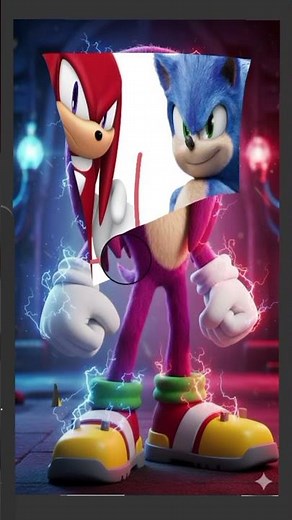 Knuckles + Sonic = Knuxonic?! 😱⚡ AI HybridAlt option:When Knuckles Fuses With Sonic… 🔥🧬#sonic
