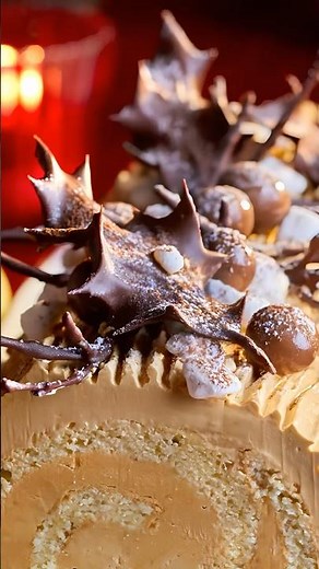 Coffee Buttercream Yule Log ⭐ #Coffee #Buttercream #YuleLog