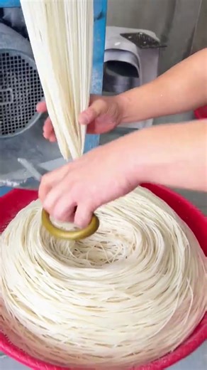 From Machine to Bowl: The Satisfying Flow of Noodle Production